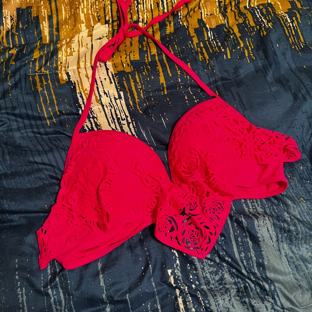 YMI Hot Pink Floral Bikini Top